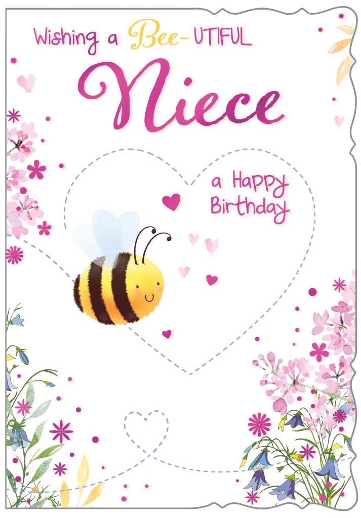 Niece birthday card- cute bees