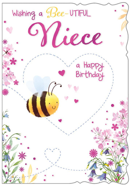 Niece birthday card- cute bees