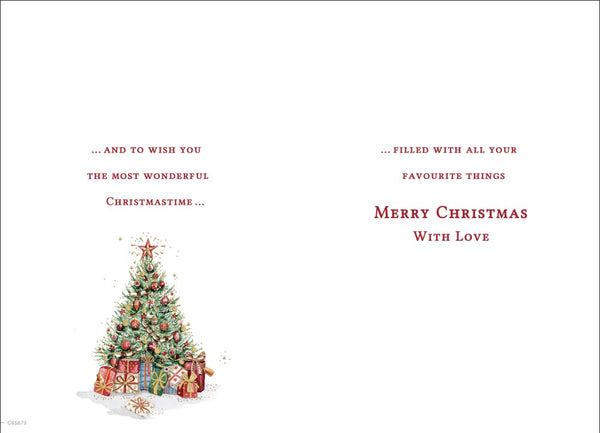 Grandson Christmas card - traditional Xmas tree