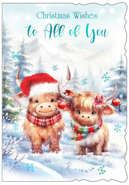 To all of you Christmas card - cute highland cows