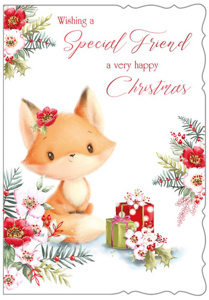 Friend Christmas card- cute fox