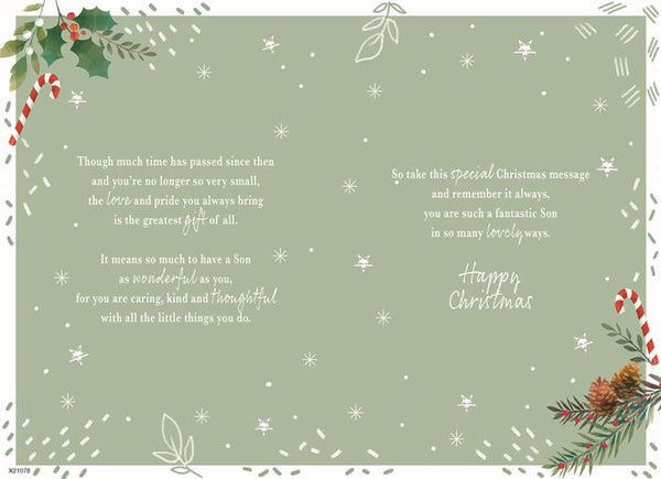 Son Christmas card- Sentimental verse