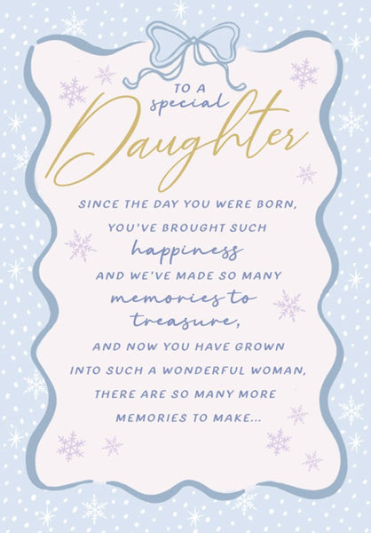 Daughter Christmas card - sentimental verse