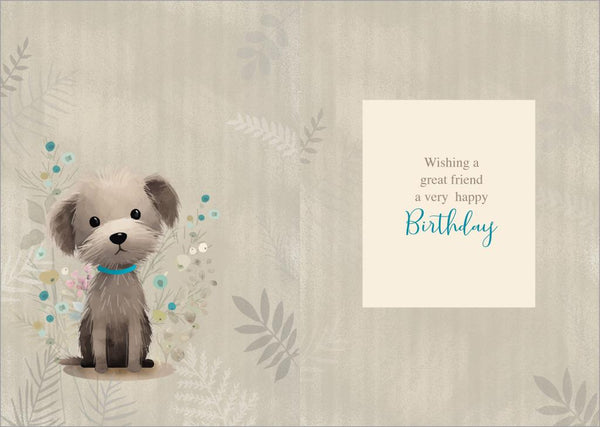 Friend birthday card - cute puppy