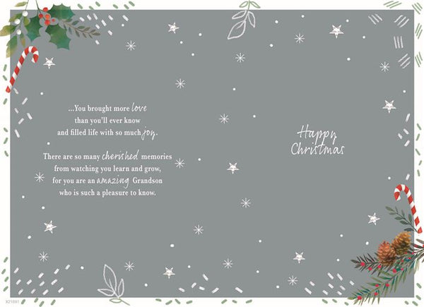 Grandson Christmas card- Sentimental verse