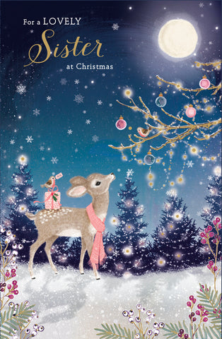 Sister Christmas card- magical woodland