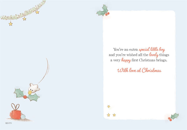 Great-Grandson 1st Christmas card - cute bear