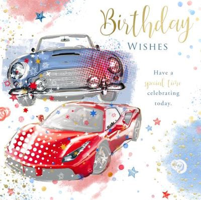 Birthday card for him - cars