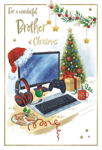 Brother Christmas card- gamer