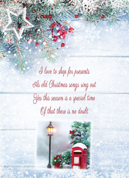 Husband Christmas card- sentimental verse - Large letter