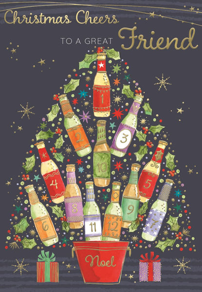 Great friend Christmas card - beer tree