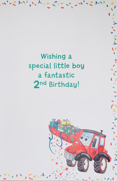 Age 2 birthday card - tractor