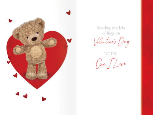 One i love Valentine’s Day card - cute bear