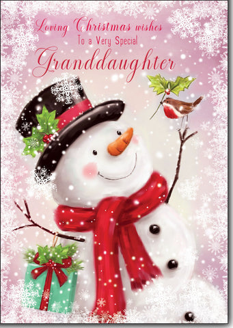 Granddaughter Christmas card - loving verse