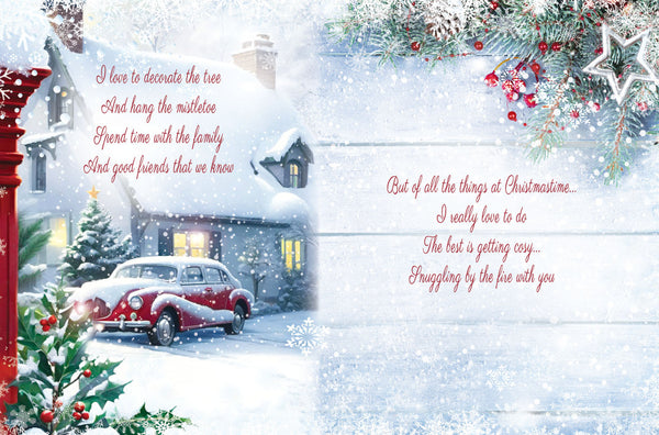 Husband Christmas card- sentimental verse - Large letter