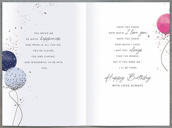 Daughter birthday card - sentimental verse