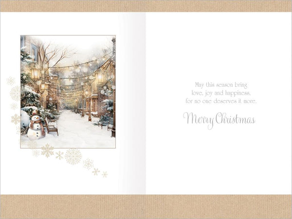 To a special family Christmas card- winter street