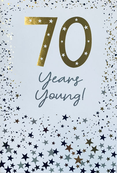 70th birthday card- birthday stars