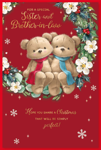 Sister and Brother in law Christmas card - cute bears