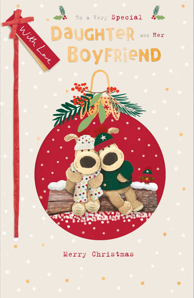 Luxury Daughter and boyfriend Christmas card- Boofle