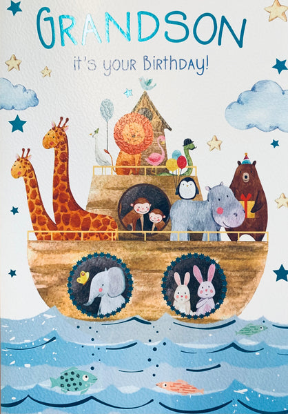 Grandson birthday card- cute