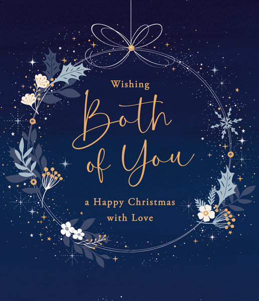 To both of you Christmas card - festive flowers