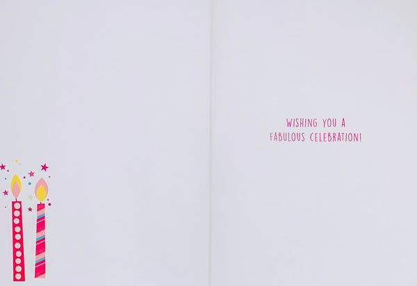 21st birthday card - rainbow candles