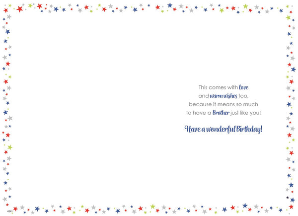 Brother birthday card - shimmering stars