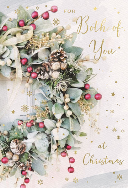 To both of you Christmas card - Festive wreath