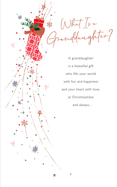 Granddaughter Christmas card- Luxury card- sentimental verse