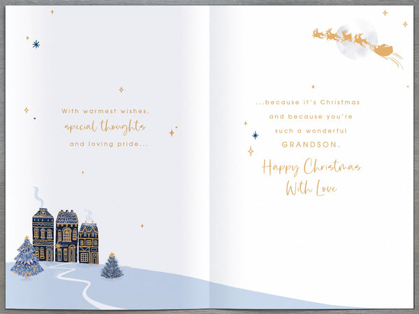 Grandson Christmas card - Christmas eve