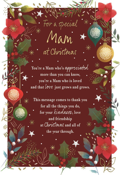 Mam Christmas card- sentimental words