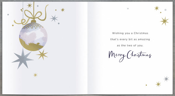 Special couple Christmas card - baubles