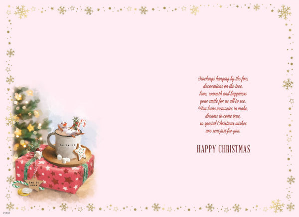 Granddaughter Christmas Card | Classic Hot Chocolate & Gifts Design