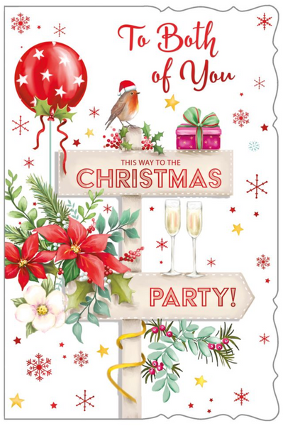 To both of you Christmas card- festive robin