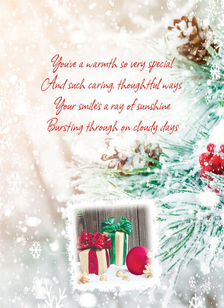 Daughter Christmas card - sentimental verse - Large card
