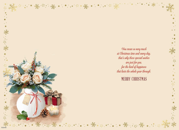 Special friend Christmas card - Christmas flowers
