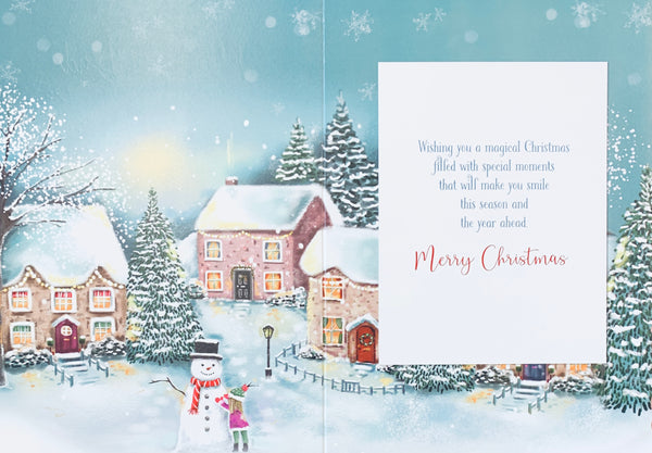 Niece and Partner Christmas card - winter village