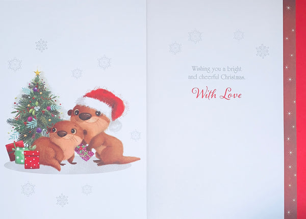 Son and Daughter-in-law Christmas card - otter couple