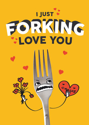One I love card - love fork