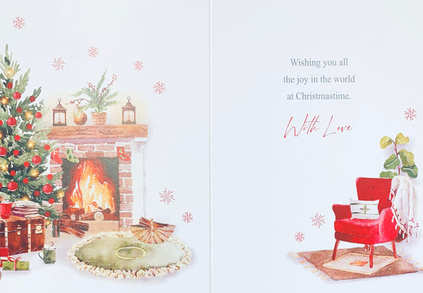 To both of you Christmas card- festive fireside