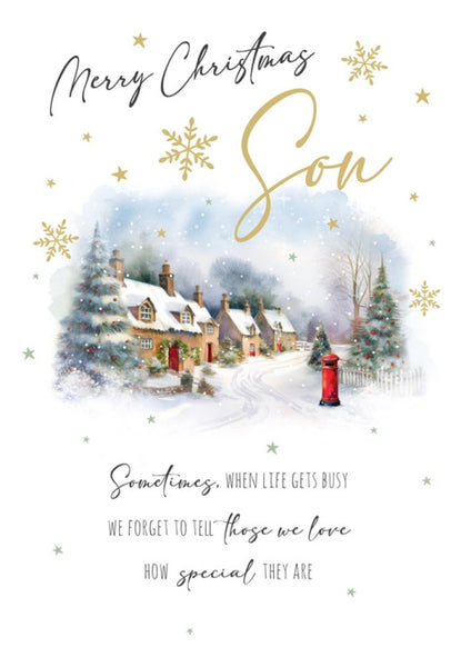Son Christmas card - festive scene