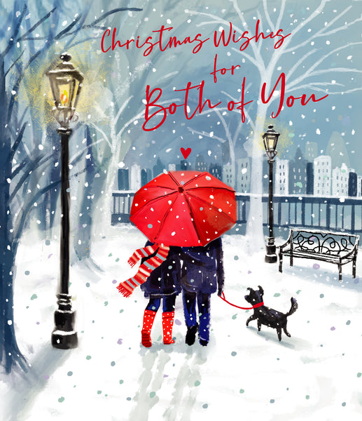 To both of you Christmas card - couple winter walk