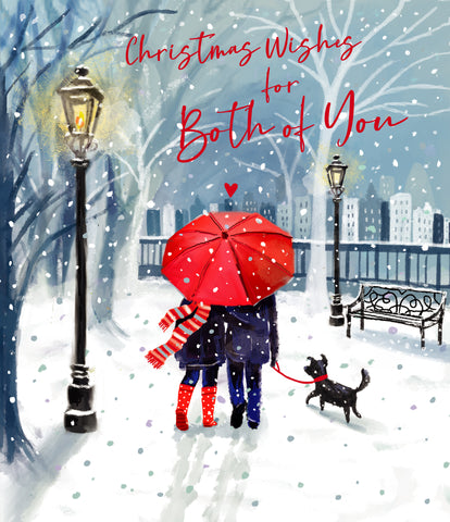 To both of you Christmas card - couple winter walk