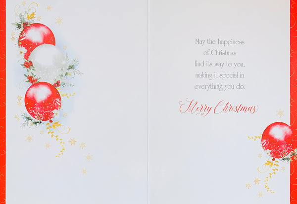 General Christmas card- festive xmas baubles