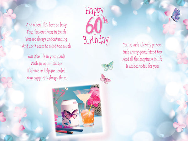 Friend 60th birthday card sentimental verse