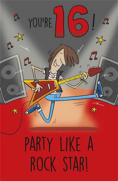 16th birthday card - birthday rock star