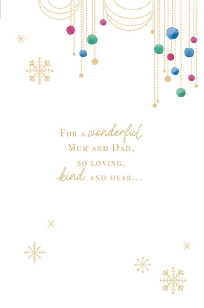 Mum and Dad Christmas card - large card
