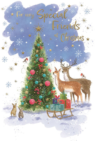 Special friends Christmas card - winter woodland