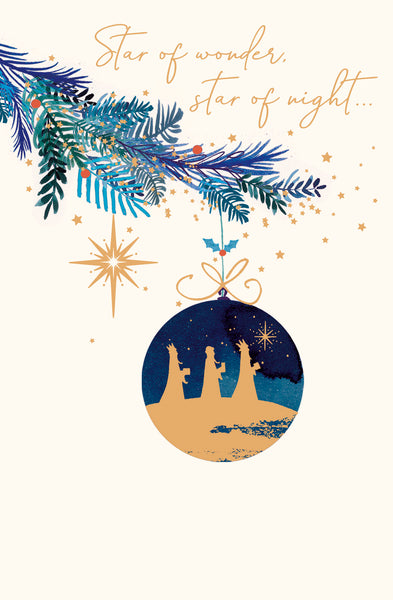Religious Christmas card - three kings
